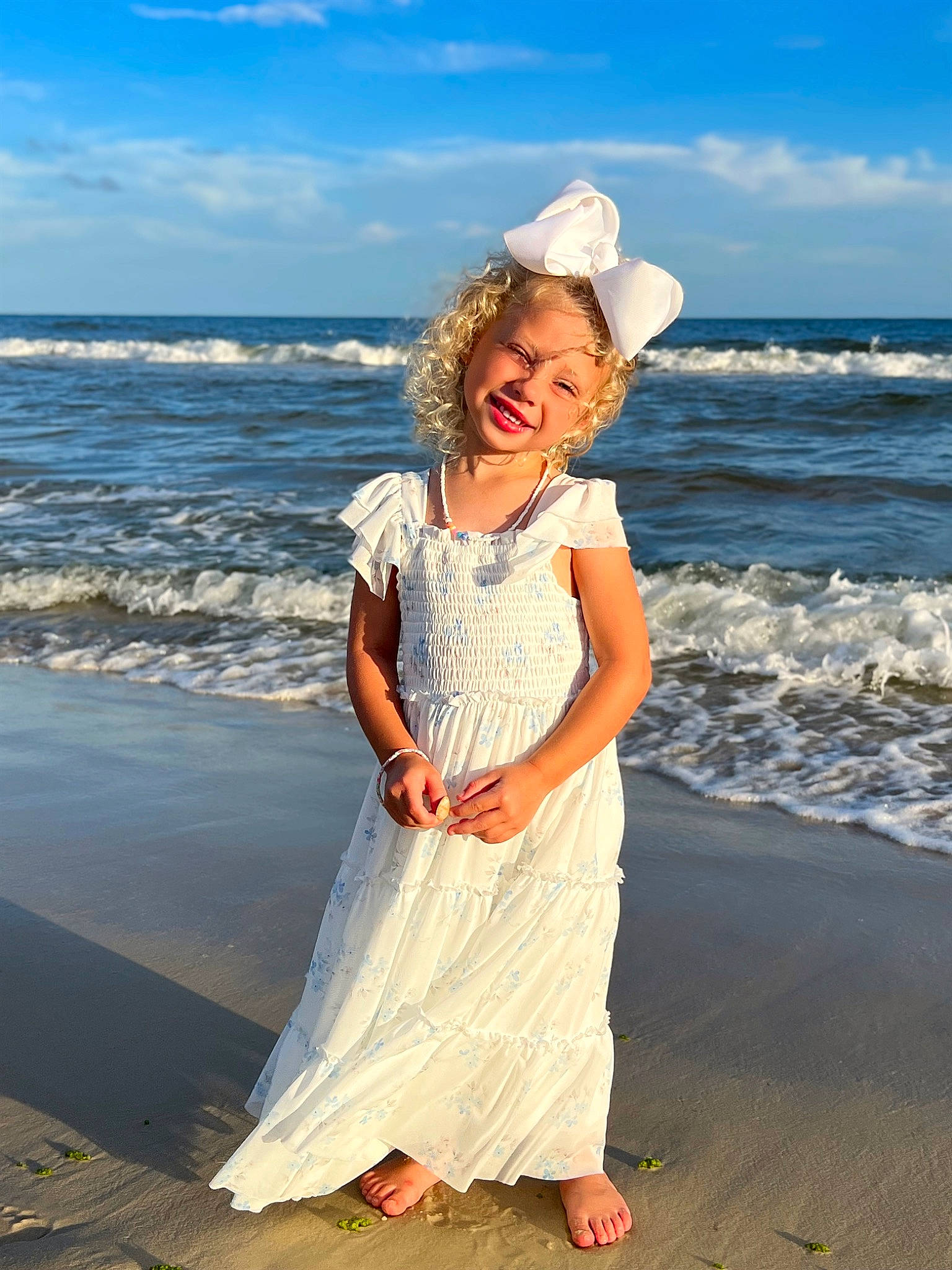 Ella joined the competition — help win amazing prizes! azure, beach, cloud, day_dress, dress, flash_photography, happy, hat, natural_environment, one_piece_garment, people_in_nature, people_on_beach, person, sand, shoulder, sky, sun_hat, sunlight, travel, waist