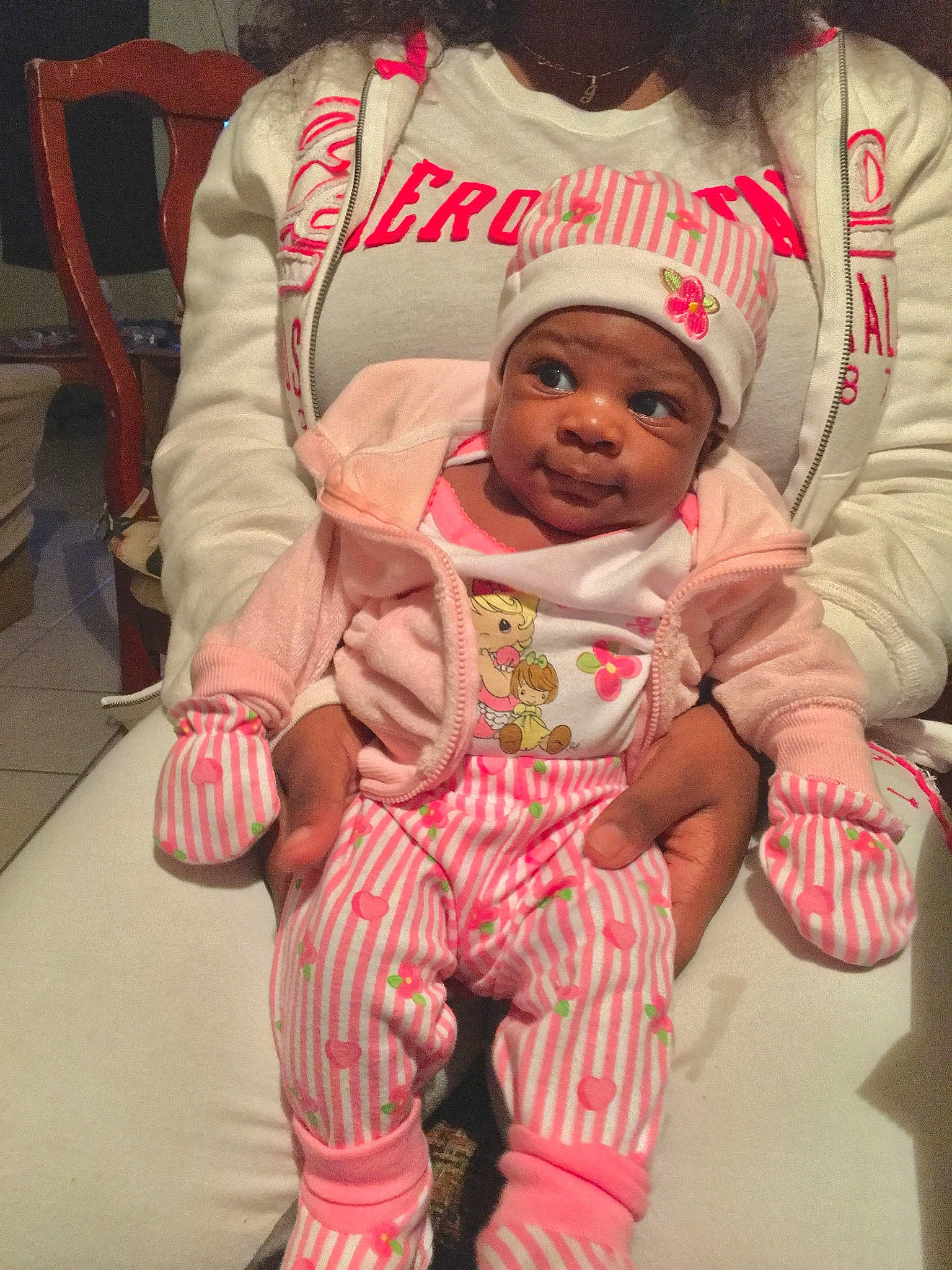 Melody joined the competition — help win amazing prizes! baby, cheek, child, headwear, pajamas, person, pink, skin, smile, toddler