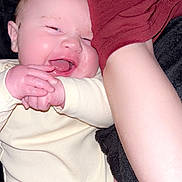 Hayden is registered to the contest to win money with this photo: baby, infant, smile, laughing, chubby_cheeks, hands, arm, onesie, leg, skin, closeup, portrait, happy, cozy, blanket, adult_arm, sleeve, flash, bed, cute
