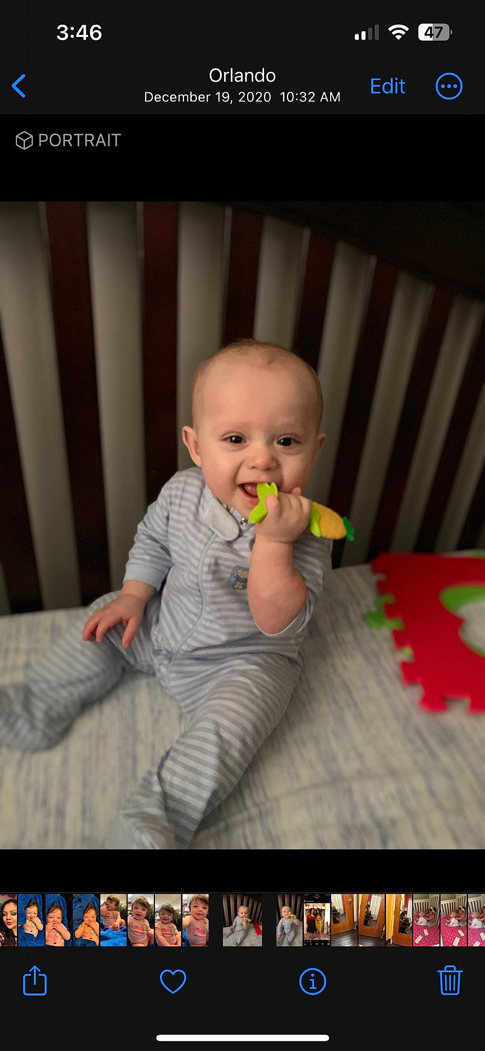 Jacob is registered to the contest to win money with this photo: baby, baby_products, baby_toddler_clothing, cheek, child, chin, comfort, flash_photography, flooring, fun, happy, iris, joy, lip, nose, person, room, sitting, skin, thumb