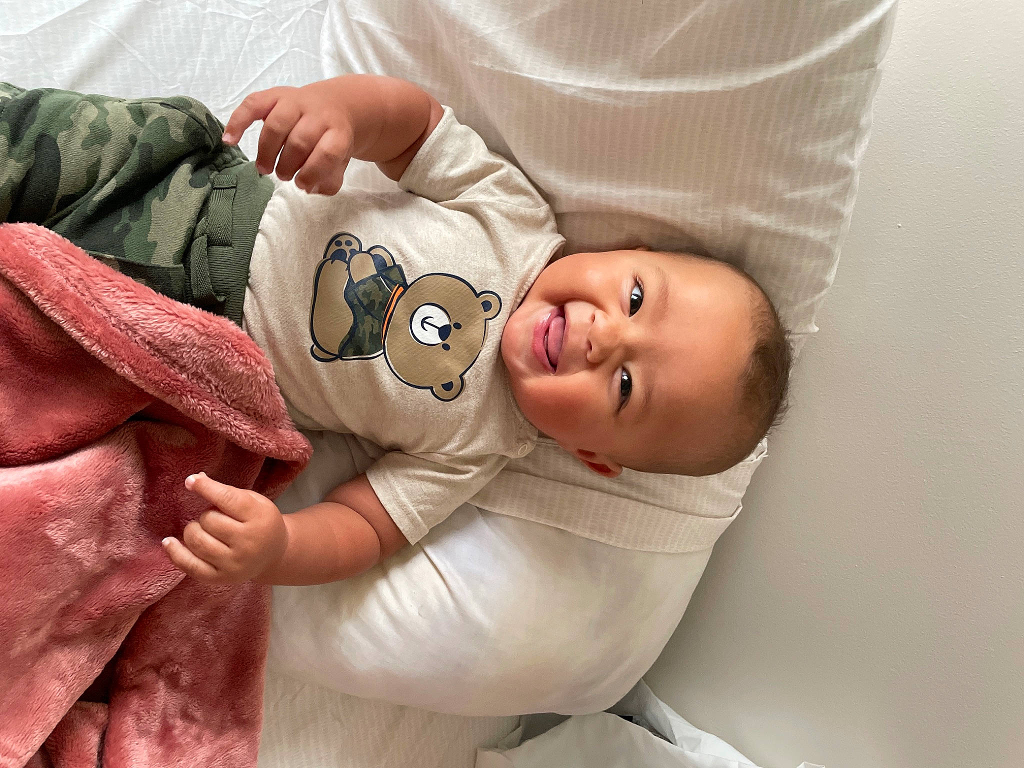 Keenan joined the competition — help win amazing prizes! arm, baby, baby_toddler_clothing, cheek, comfort, elbow, eye, finger, gesture, hand, happy, head, human_body, joint, leg, mouth, person, skin, sleeve, smile