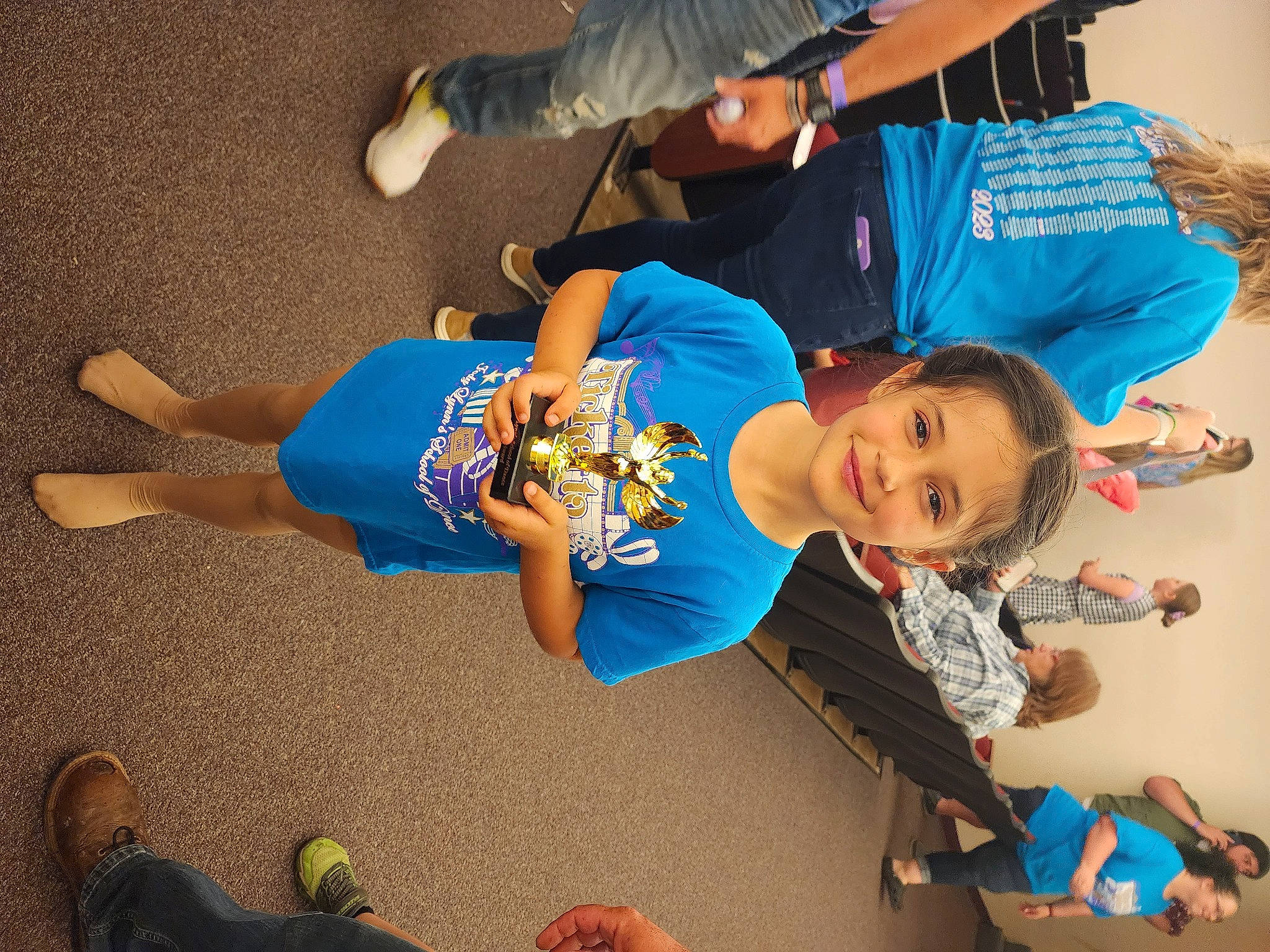 Emma Lynn joined the competition — help win amazing prizes! blue, child, electric_blue, event, footwear, fun, happy, hat, joy, knee, leisure, person, play, recreation, shoe, shorts, smile, sneakers, t_shirt, thigh