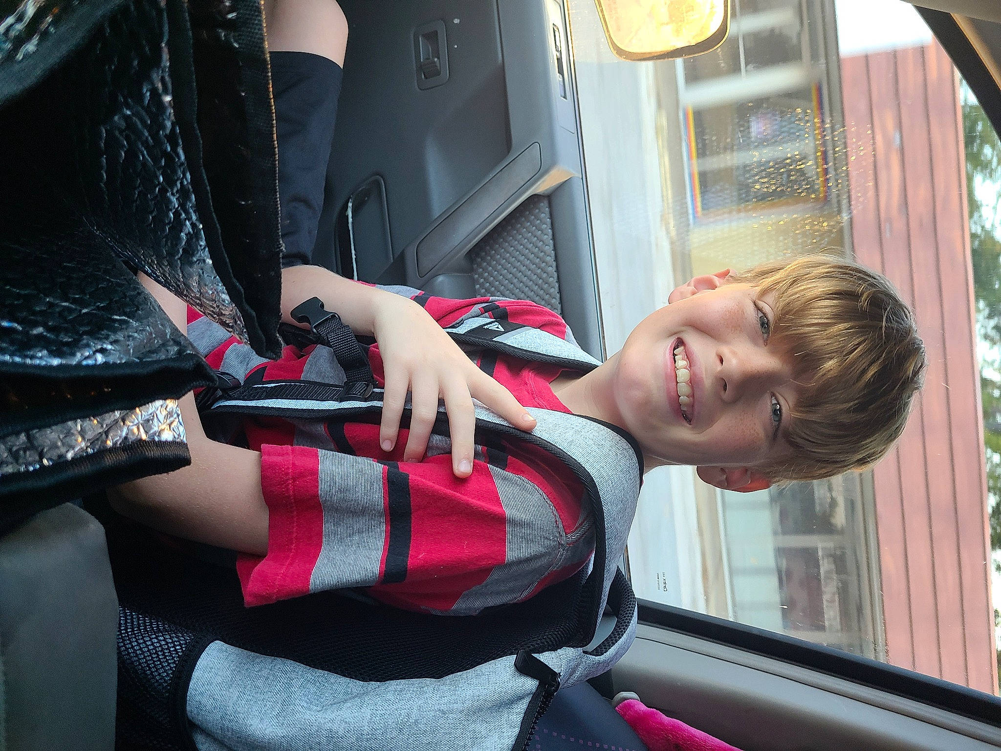 Preston Griffin is registered to the contest to win money with this photo: auto_part, automotive_design, automotive_exterior, automotive_lighting, automotive_window_part, car, car_seat, family_car, human_leg, joint, joy, luxury_vehicle, motor_vehicle, person, personal_luxury_car, shoulder, smile, travel, vehicle, vehicle_door