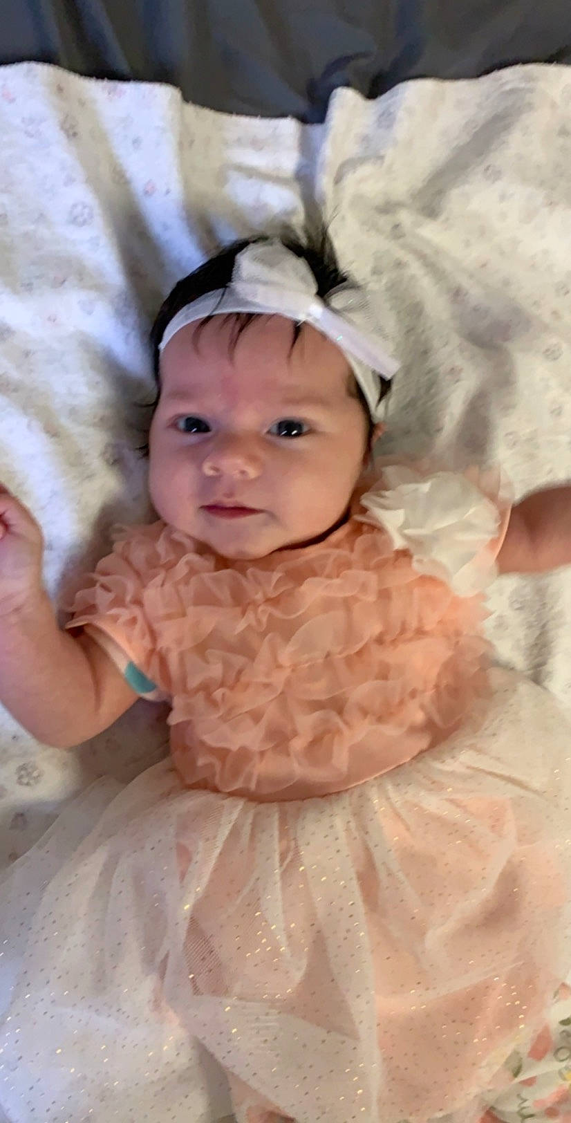 Anahi is registered to the contest to win money with this photo: baby, baby_toddler_clothing, cheek, child, costume, dress, hair_accessory, headband, headgear, headpiece, headwear, person, pink, product, skin, toddler