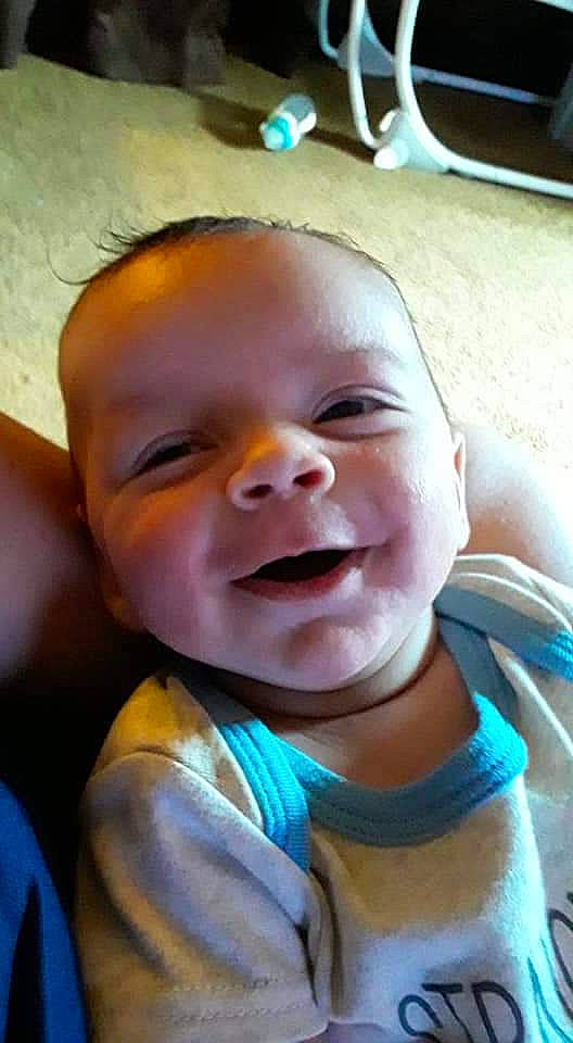 Hayden is registered to the contest to win money with this photo: baby, cheek, child, face, facial_expression, forehead, happy, head, laugh, mouth, nose, person, skin, smile, toddler