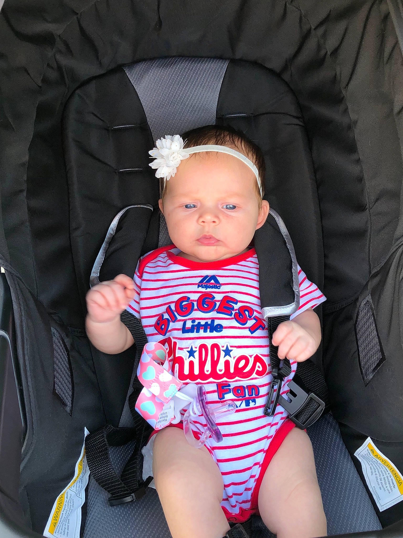 Elowynn is registered to the contest to win money with this photo: baby, baby_carriage, baby_in_car_seat, baby_products, car_seat, child, person, photography, pink, product, toddler