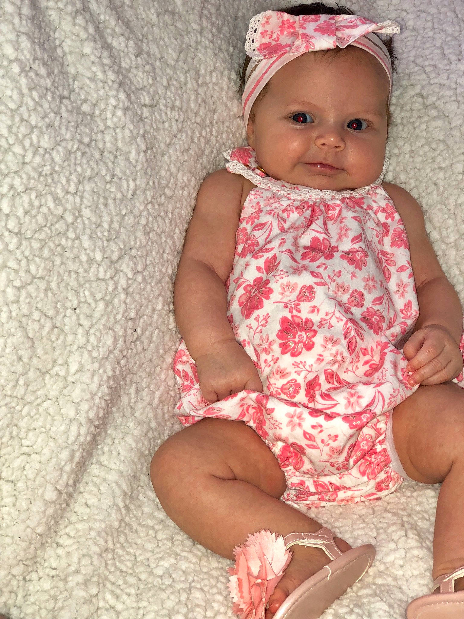 Elowynn joined the competition — help win amazing prizes! baby, baby_products, baby_toddler_clothing, child, hair_accessory, headgear, person, pink, product, sitting, skin, toddler