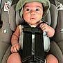 Elijah joined the competition — help win amazing prizes! baby, car_seat, child, hat, infant, safety_harness, straps, curious, blue_eyes, clothing, padded, seat, infant_seat, cute, person, portrait, baby_face, indoor, young_child, headwear
