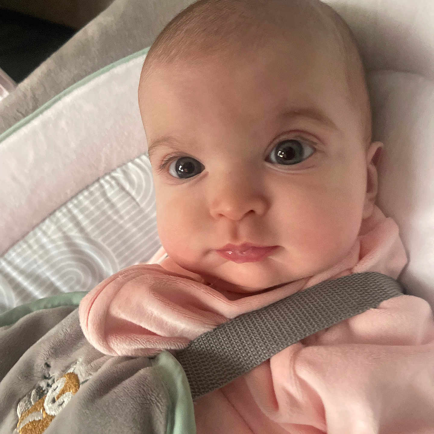 Audrey joined the competition — help win amazing prizes! baby, bed, biting, blanket, bodypart, clothing, crib, cushion, dress, face, finger, furniture, hand, happy, head, homedecor, infantbed, newborn, person, photography