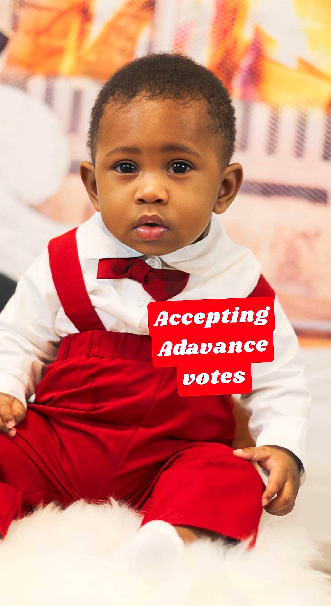 Kemon joined the competition — help win amazing prizes! baby, baby_toddler_clothing, bow_tie, child, child_model, collar, event, formal_wear, gesture, happy, mammal, person, room, school_uniform, sleeve, tie, toddler, uniform