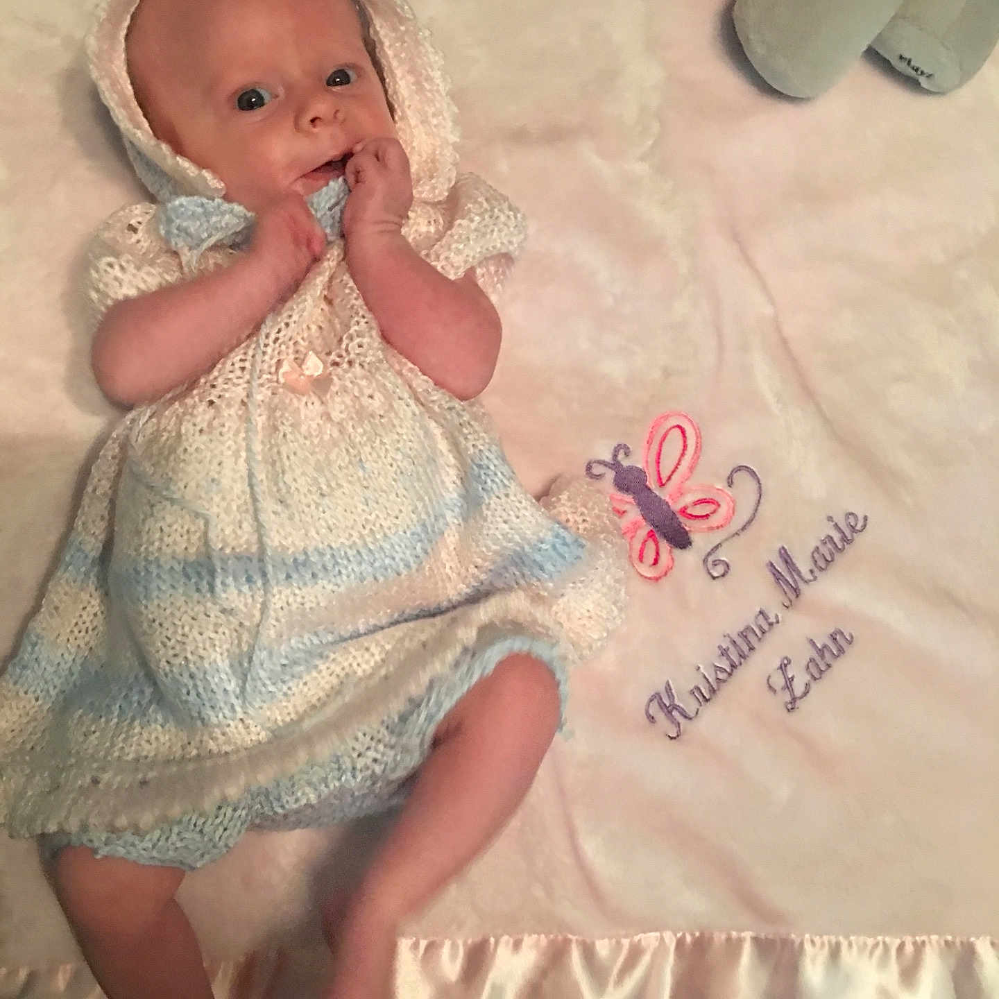 Kristina joined the competition — help win amazing prizes! arm, bedtime, cheek, child, ear, finger, girl, hand, human_hair_color, infant, joint, leg, mouth, nose, pink, product, skin, textile, thumb, toddler