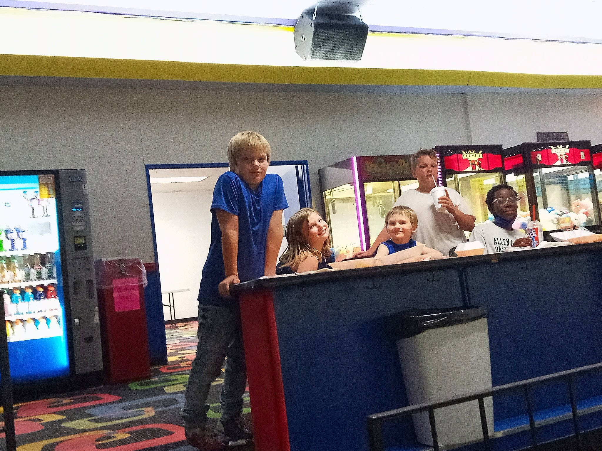 Alissa is registered to the contest to win money with this photo: advertising, door, event, flooring, fun, interior_design, job, joy, leisure, person, room, stage_equipment, t_shirt, technology, television, visual_arts