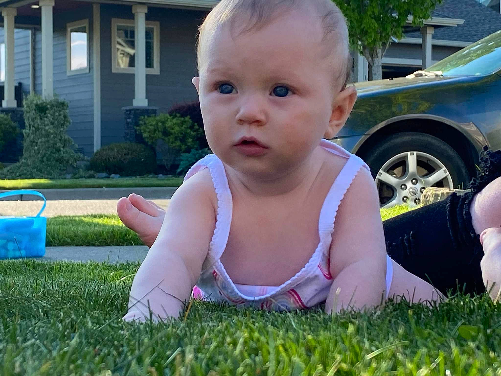 Bexley joined the competition — help win amazing prizes! baby, baby_toddler_clothing, car, child, daytime, face, fun, grass, green, happy, lawn, leisure, people_in_nature, person, plant, skin, summer, tire, toddler, wheel