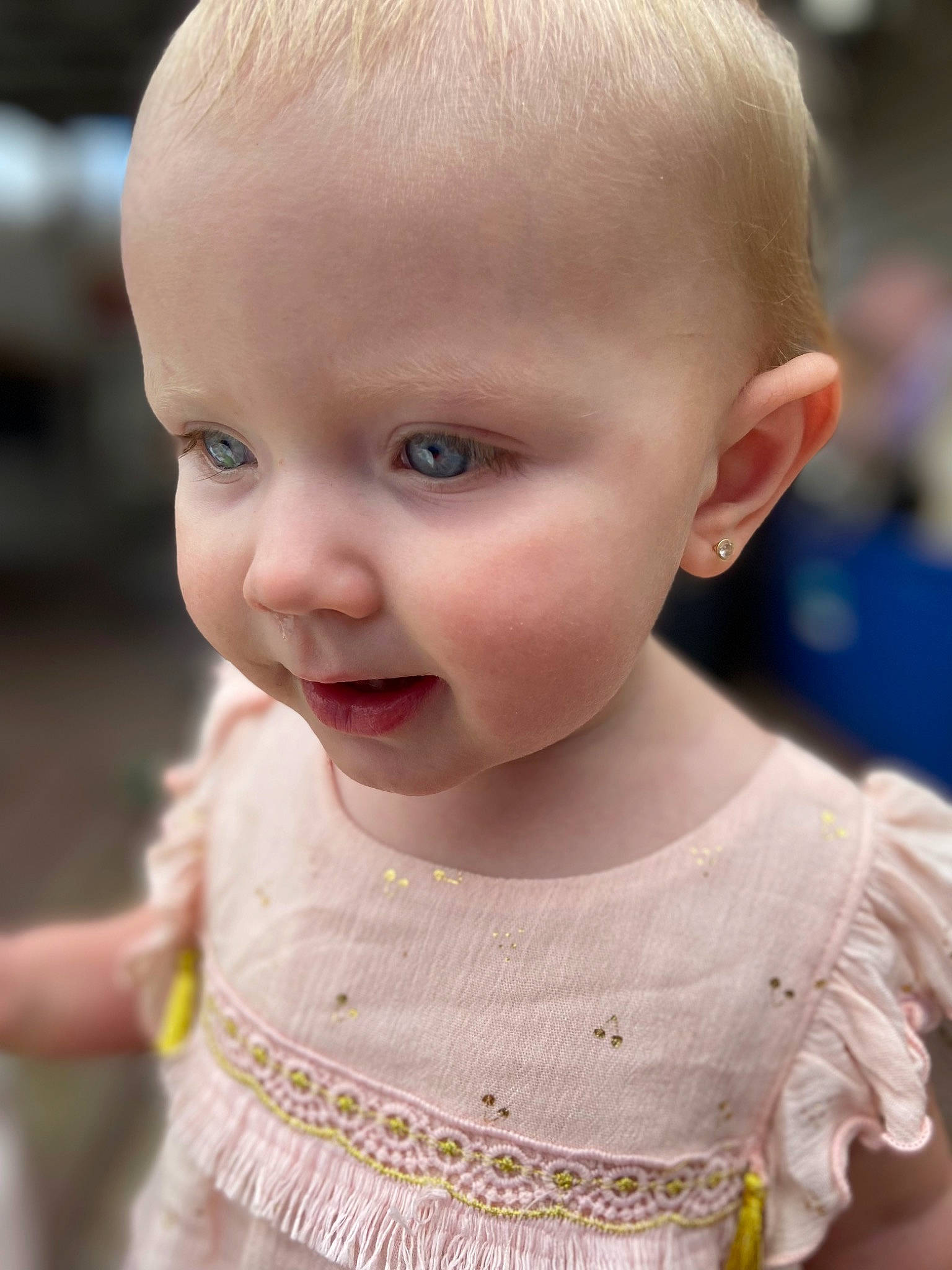 Natalie Rose is registered to the contest to win money with this photo: baby, baby_toddler_clothing, cheek, chin, ear, eyebrow, eyelash, happy, iris, jaw, lip, mouth, neck, nose, organ, person, skin, sleeve, smile, toddler