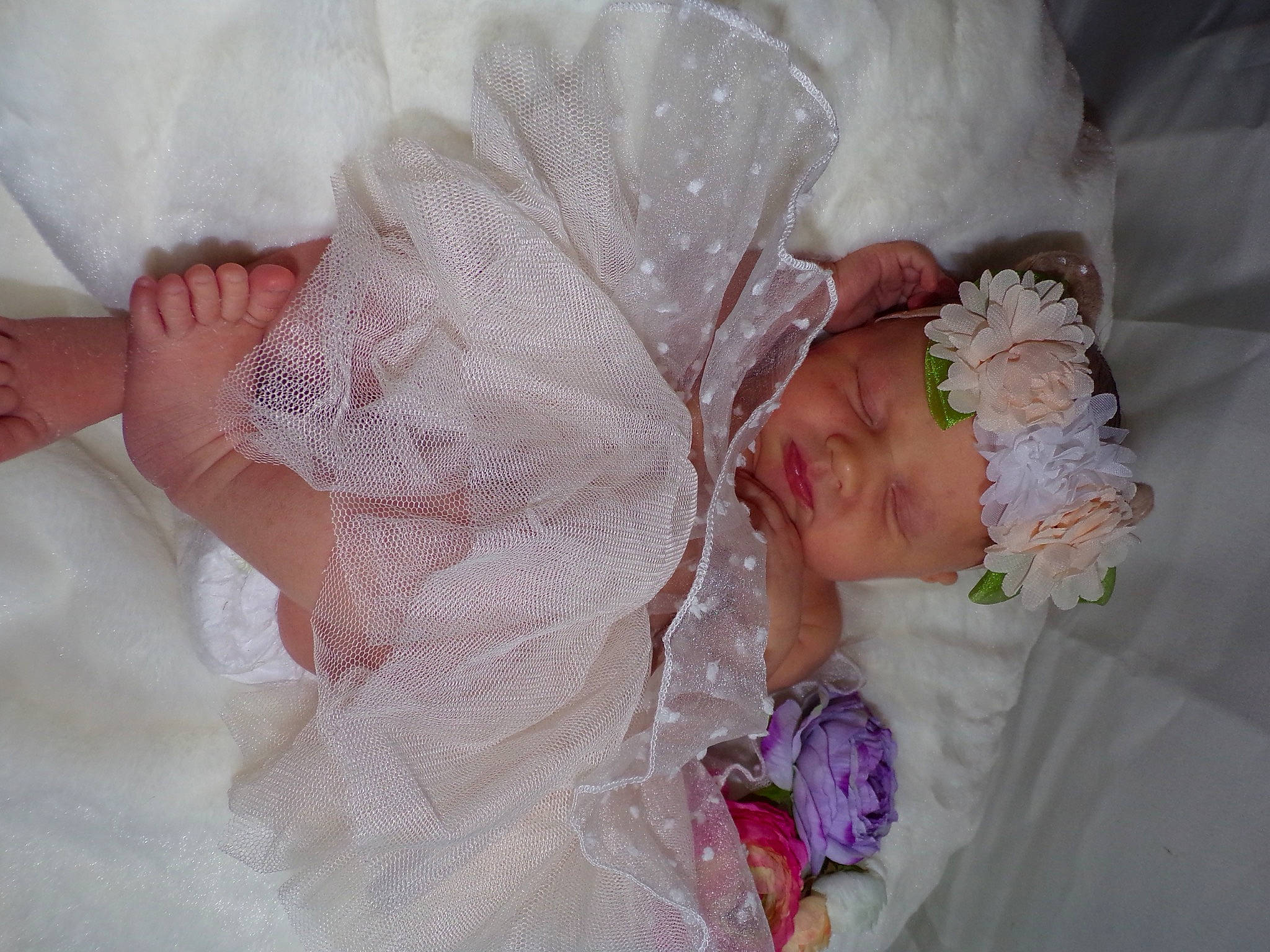 Natalie joined the competition — help win amazing prizes! baby, bridal_accessory, bridal_clothing, bridal_veil, child, dress, hair_accessory, hand, headpiece, headwear, lace, person, pink, skin, textile, toddler, wedding_dress