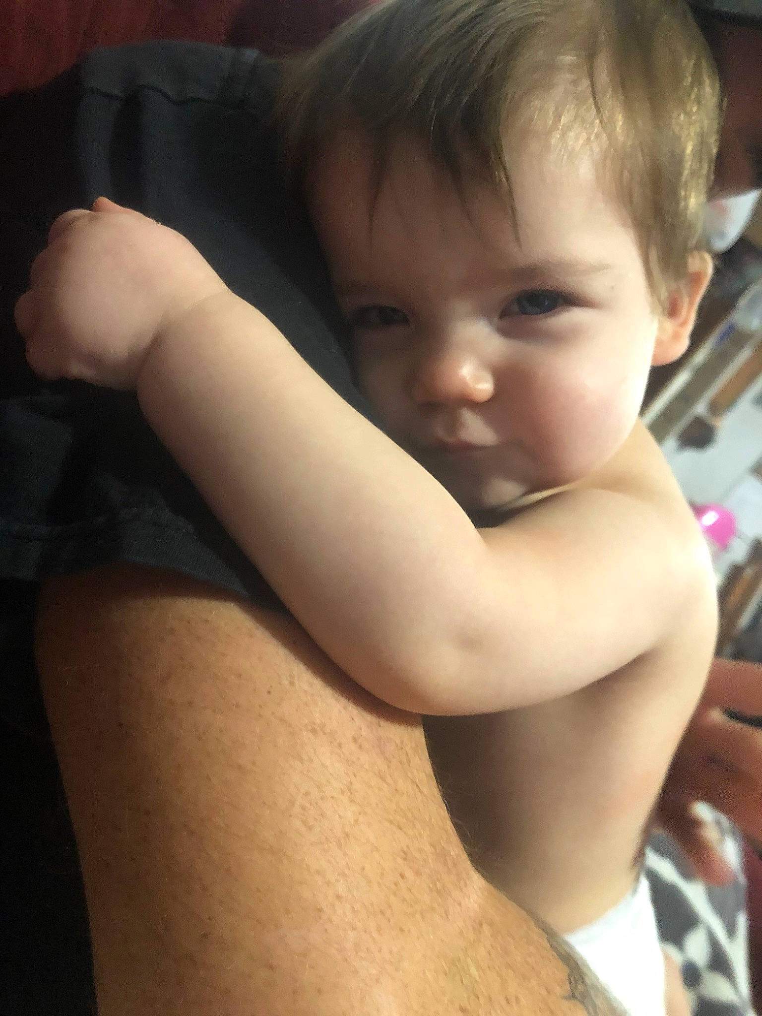Kynzleigh is registered to the contest to win money with this photo: arm, baby, cheek, child, ear, elbow, eye, face, finger, hand, head, joint, mouth, muscle, neck, nose, person, skin, thumb, toddler