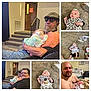 Melissa joined the competition — help win amazing prizes! baby, beard, carpet, casual, clothing, family, glasses, hat, headband, holding, indoor, infant, lying_down, man, portrait, relaxed, shoes, smile, staircase, woman