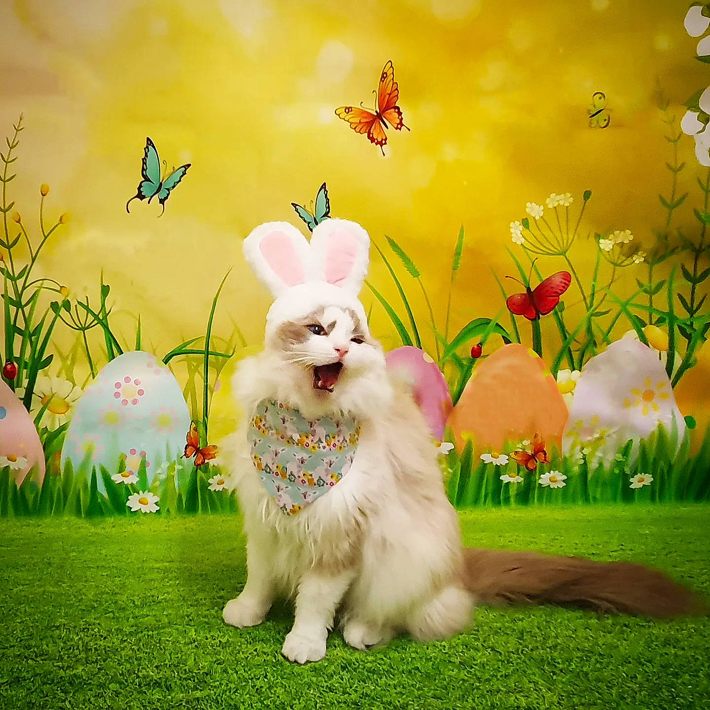 Baby Roo joined the competition — help win amazing prizes! art, cartoon, companion_dog, easter, fawn, grass, grassland, happy, illustration, meadow, mythical_creature, nature, painting, people_in_nature, plant, rabbit, rabbits_and_hares, tail, vertebrate, whiskers