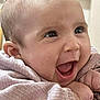Dalia is registered to the contest to win money with this photo: baby, child, smile, happy, face, portrait, sweater, clothing, skin, indoor, infant, cute, closeup, head, eyes, mouth, hand, young, person, expression