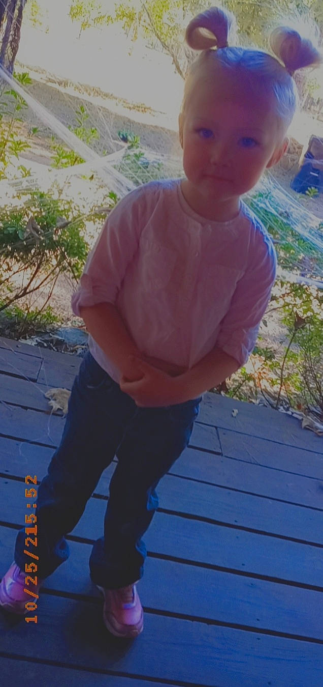 Jaelynn joined the competition — help win amazing prizes! chest, child, cool, denim, electric_blue, eyewear, fun, grass, hairstyle, joint, leisure, pattern, person, plant, shoulder, sleeve, standing, t_shirt, toddler, waist