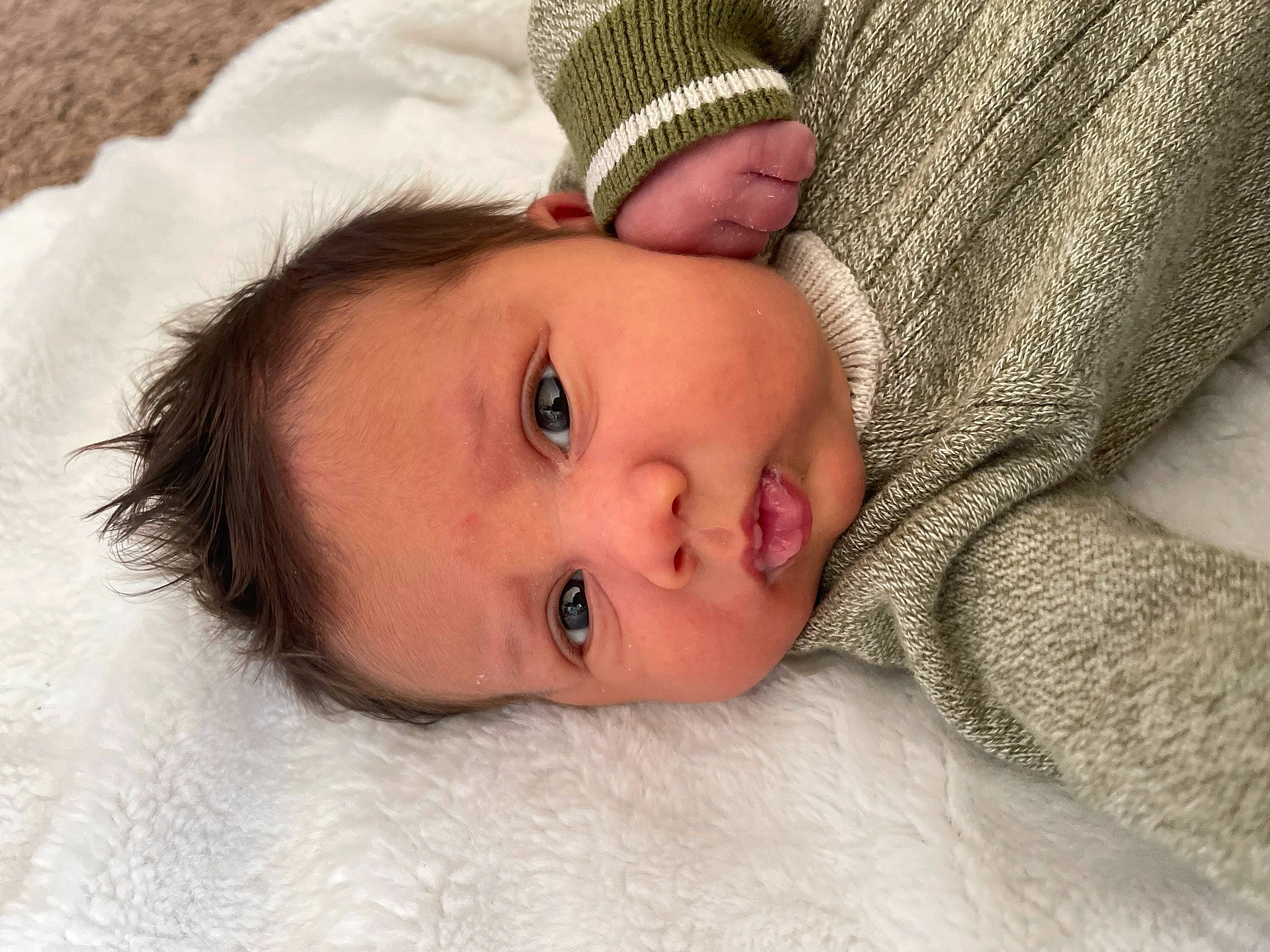 Nolan joined the competition — help win amazing prizes! baby, baby_toddler_clothing, cheek, child, comfort, eye, eyelash, fur, grass, headgear, iris, linens, lip, neck, nose, person, portrait_photography, skin, toddler, wood