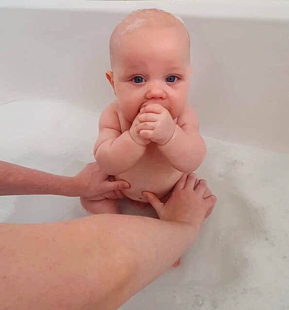 Cohan joined the competition — help win amazing prizes! baby, baby_bathing, bathing, bathtub, child, face, finger, flesh, foot, hand, head, mouth, muscle, person, skin, stomach, thumb