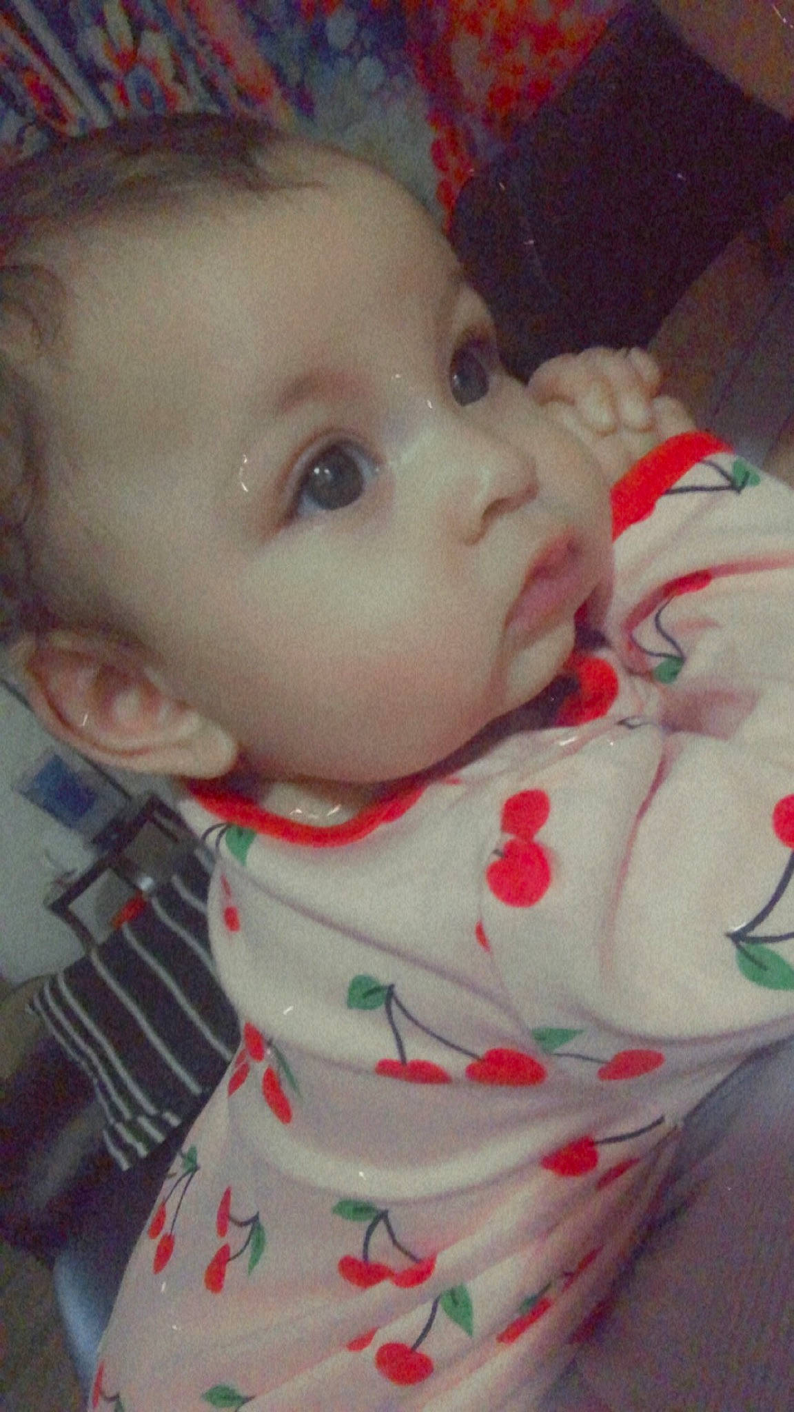 Kira joined the competition — help win amazing prizes! baby, baby_toddler_clothing, bib, cheek, child, chin, ear, eye, eyebrow, forehead, iris, lip, mammal, organ, person, skin, toddler