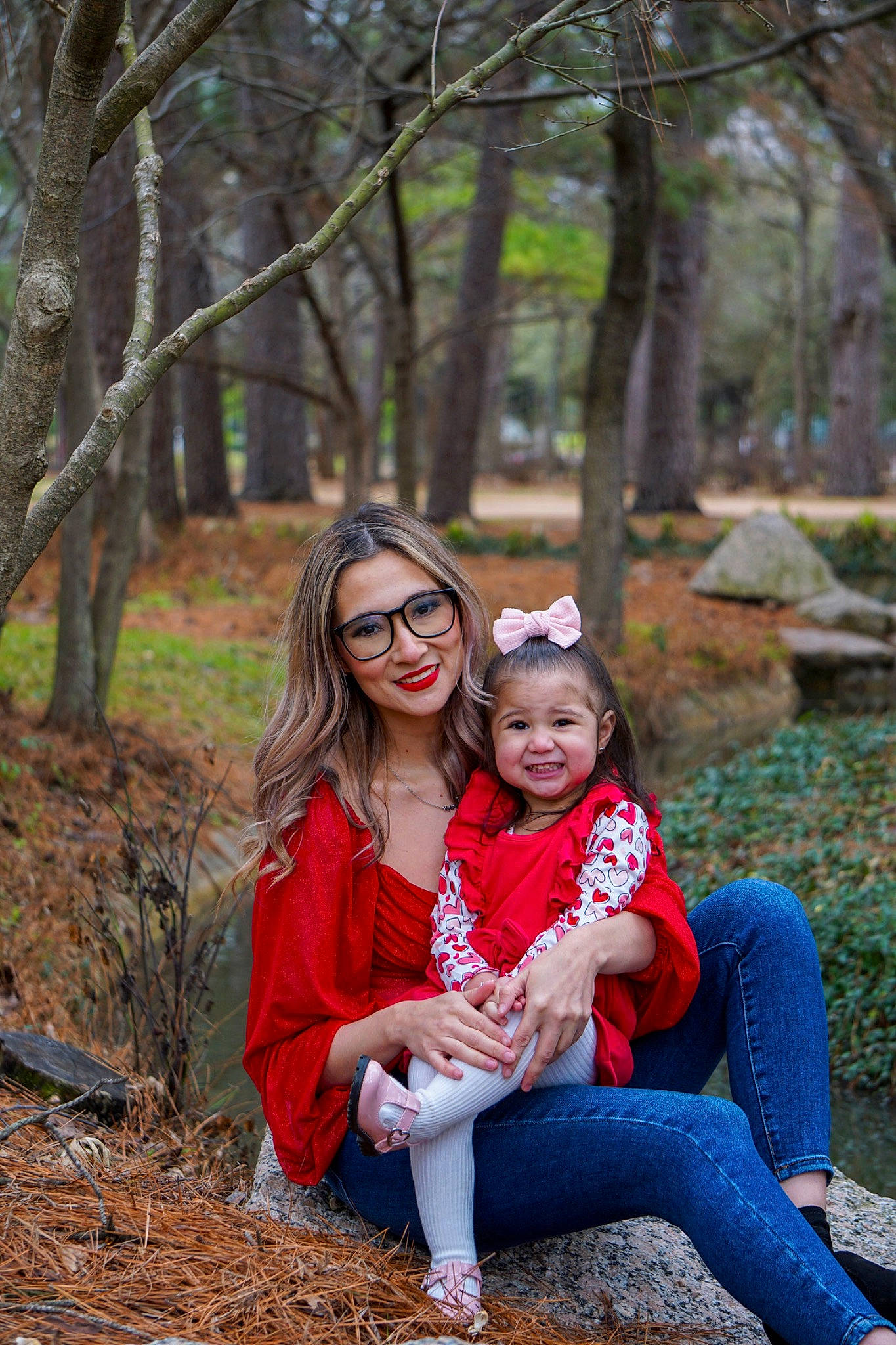 Sofia joined the competition — help win amazing prizes! botany, branch, facial_expression, fawn, forest, grass, happy, interaction, joy, leisure, long_hair, nature, people_in_nature, person, plant, recreation, smile, sunglasses, sunlight, tree