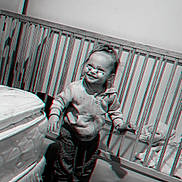 Oceanna joined the competition — help win amazing prizes! baby, baby_photos, barefoot, bedroom, blanket, carpet, child, clothing, crib, cute, door, furniture, happy, indoor, person, portrait, smiling, standing, toddler, wall_decor