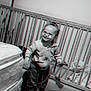baby, baby_photos, barefoot, bedroom, blanket, carpet, child, clothing, crib, cute, door, furniture, happy, indoor, person, portrait, smiling, standing, toddler, wall_decor
