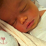 Lucia a rejoint le concours — aidez-le/la à gagner de superbes lots ! baby, newborn, sleeping, blanket, plush_toy, soft, face, close_up, peaceful, child, infant, cute, cozy, resting, portrait, young, indoors, warm, comfort, toddler