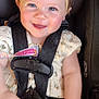 Raelynn joined the competition — help win amazing prizes! baby, child, car_seat, headband, smiling, blue_eyes, knitwear, safety_harness, cute, infant, portrait, happy, seatbelt, clothing, hands, face, young_child, indoor, closeup, baby_girl