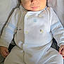 Matteo joined the competition — help win amazing prizes! baby, infant, smile, face, eyes, white_clothing, knitwear, sleeves, buttons, hands, legs, seated, fabric, texture, soft, cute, child, portrait, indoor, person
