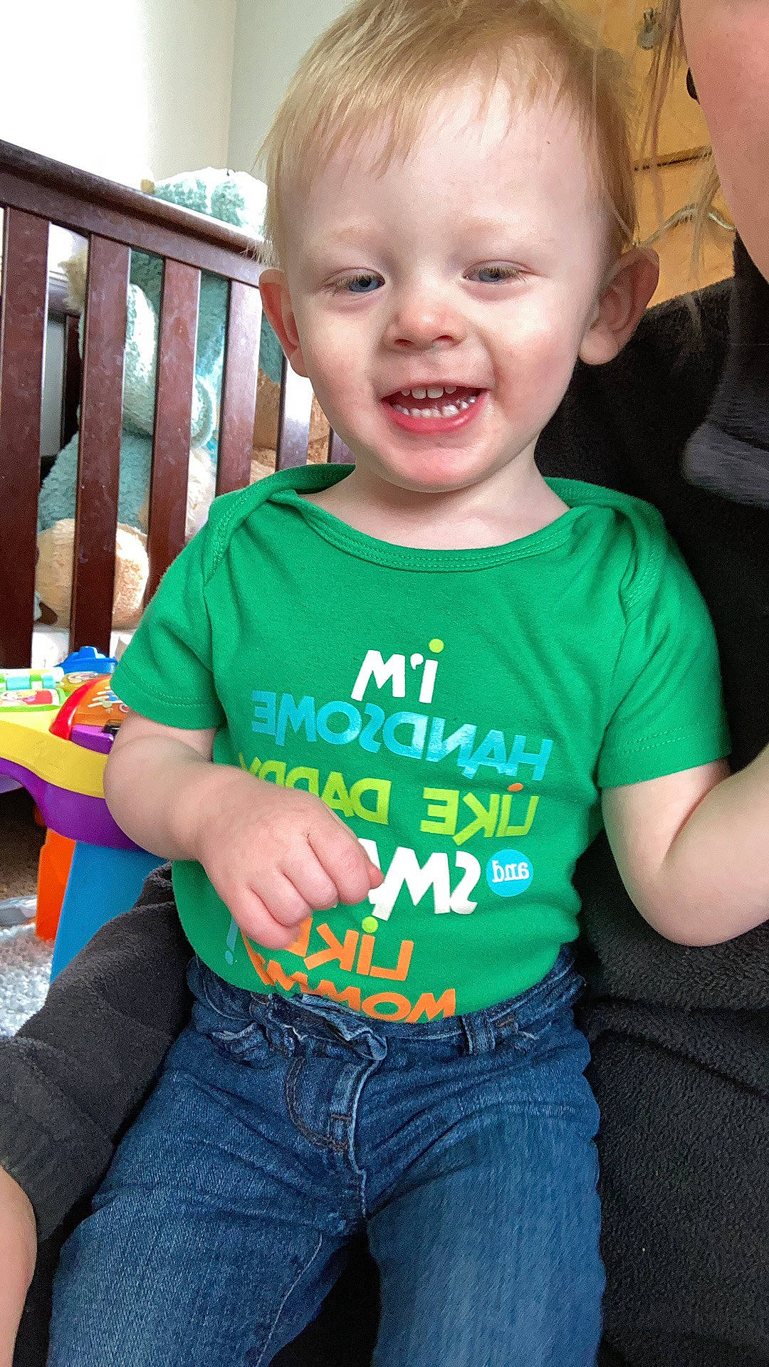 Lance joined the competition — help win amazing prizes! baby_toddler_clothing, child, person, play, sleeve, smile, t_shirt, toddler, tooth, top