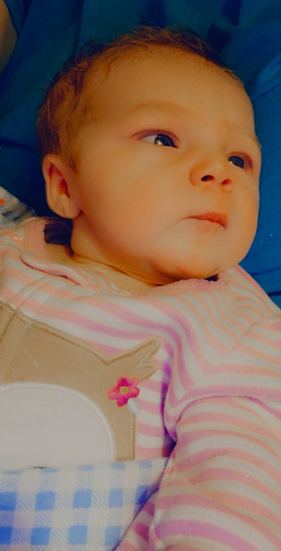 Harleigh joined the competition — help win amazing prizes! baby, baby_toddler_clothing, blue, cheek, child, chin, ear, eyebrow, eyelash, forehead, happy, iris, lip, mouth, neck, nose, person, pink, skin, sleeve