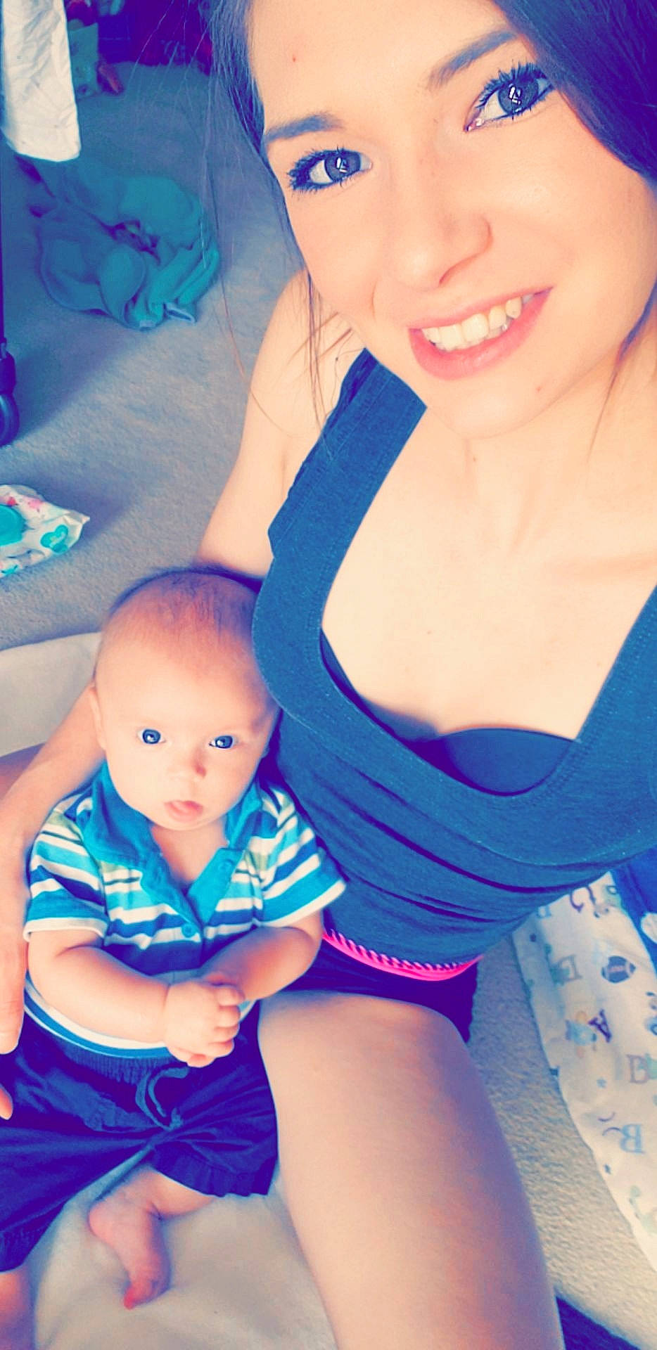 Blaise joined the competition — help win amazing prizes! abdomen, arm, baby, baby_products, blue, child, eye, finger, joy, mother, neck, person, skin, smile, stomach, thigh, toddler, trunk