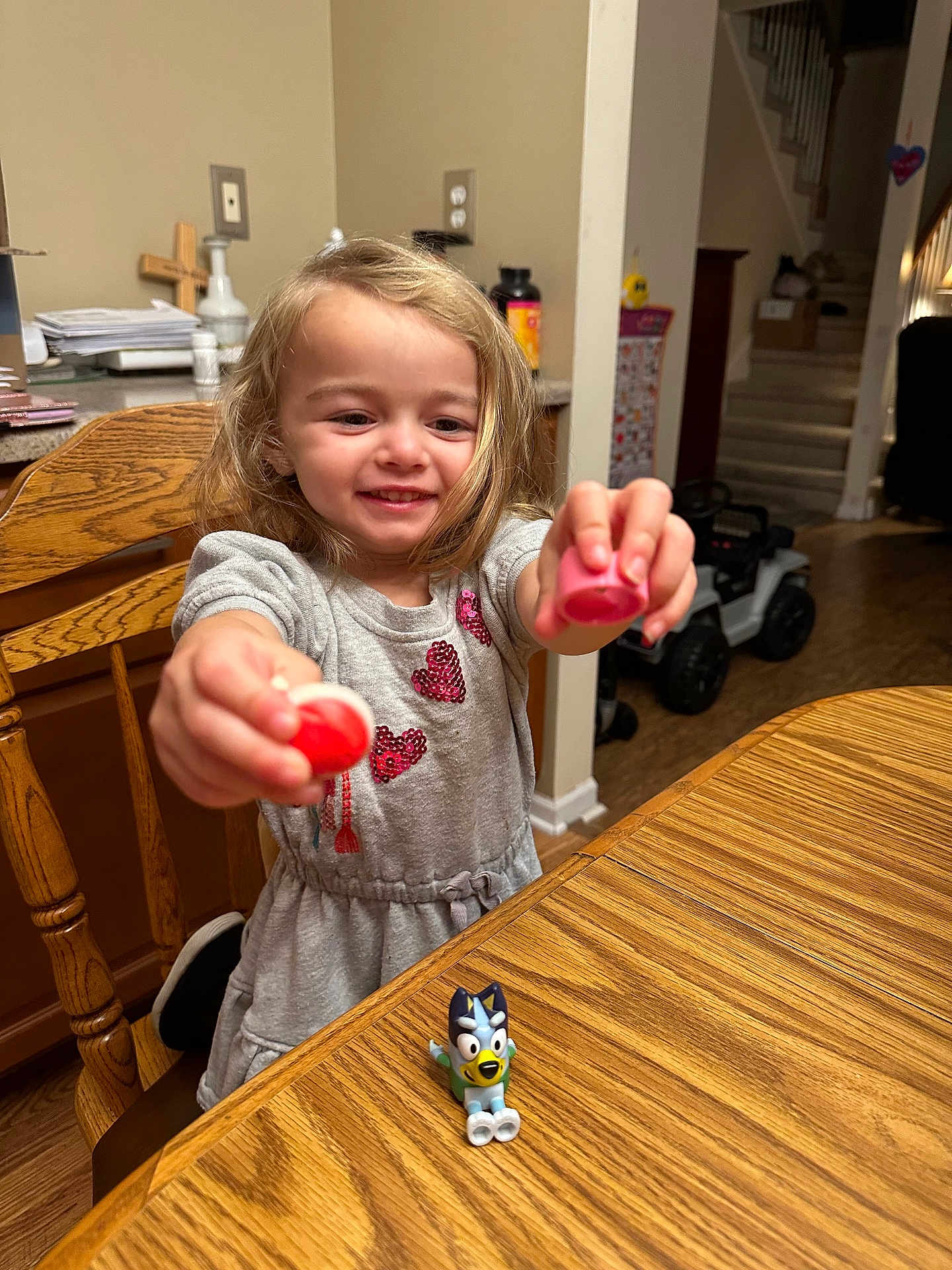 Charlotte joined the competition — help win amazing prizes! bodypart, child, desk, diningtable, face, female, finger, furniture, girl, hand, hardwood, head, indoors, interiordesign, person, photography, plywood, portrait, table, wood