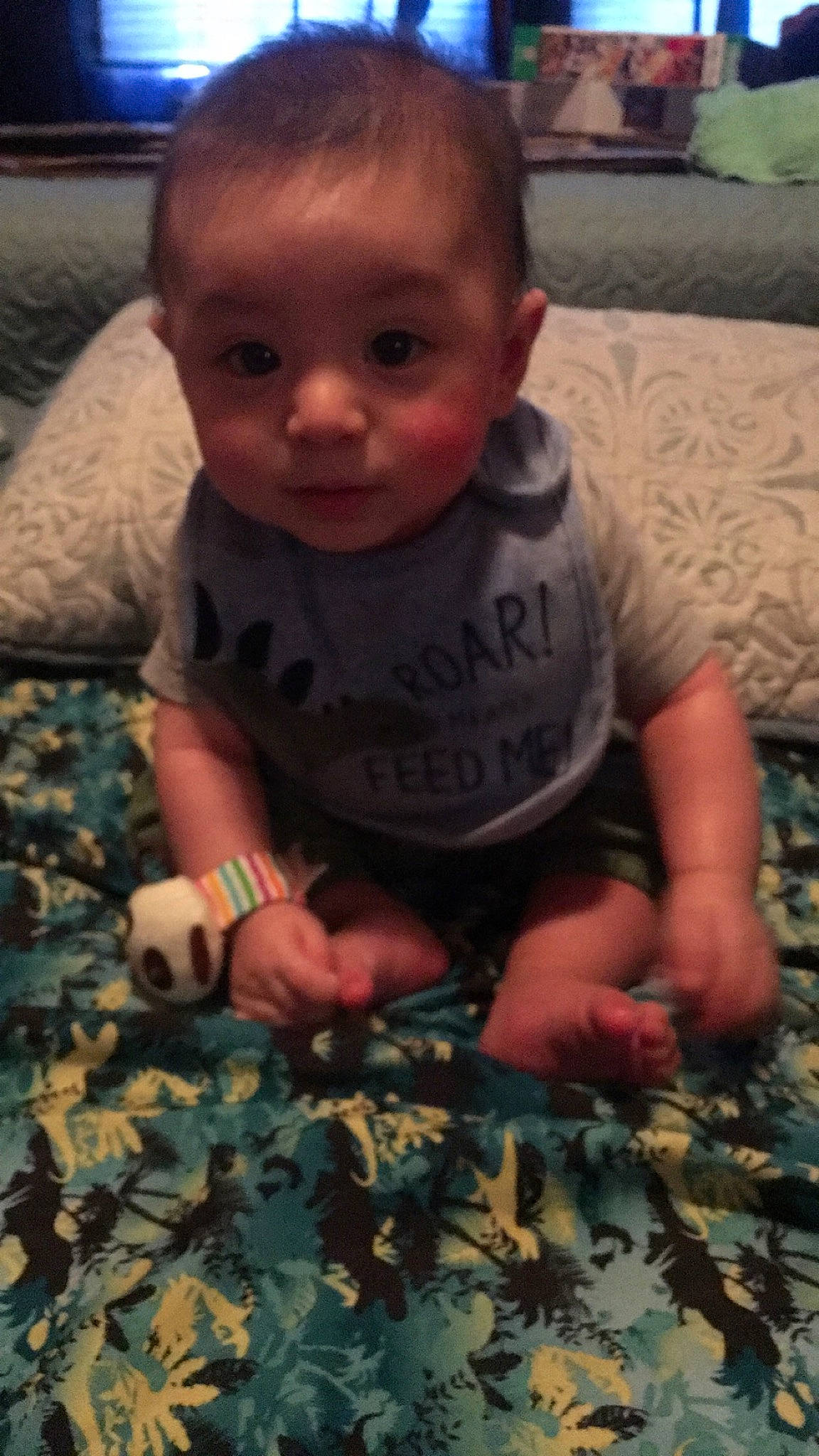 Giovani is registered to the contest to win money with this photo: adaptation, baby, cheek, child, crawling, face, finger, fun, head, leaf, mouth, person, play, skin, smile, toddler