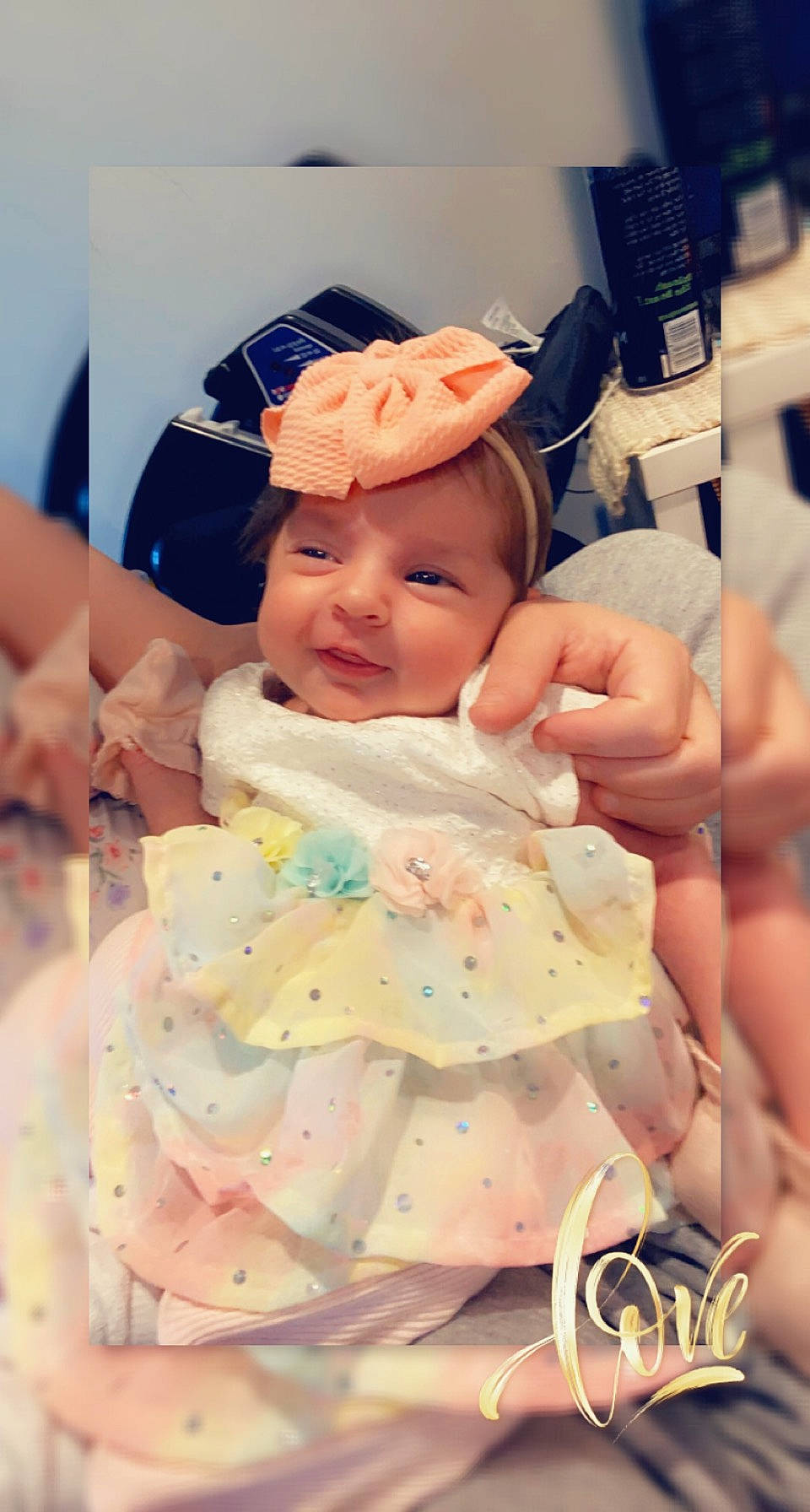 Sophia is registered to the contest to win money with this photo: baby, baby_products, baby_toddler_clothing, child, dress, event, finger, hair_accessory, hand, happy, hat, headpiece, headwear, human_body, person, pink, service, skin, smile, textile