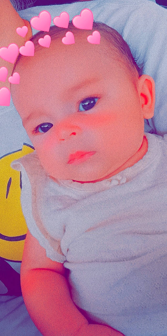 Saige joined the competition — help win amazing prizes! baby, baby_products, baby_toddler_clothing, cheek, child, chin, electric_blue, eyebrow, eyelash, fun, happy, iris, lip, mouth, nose, person, pink, skin, sleeve, t_shirt