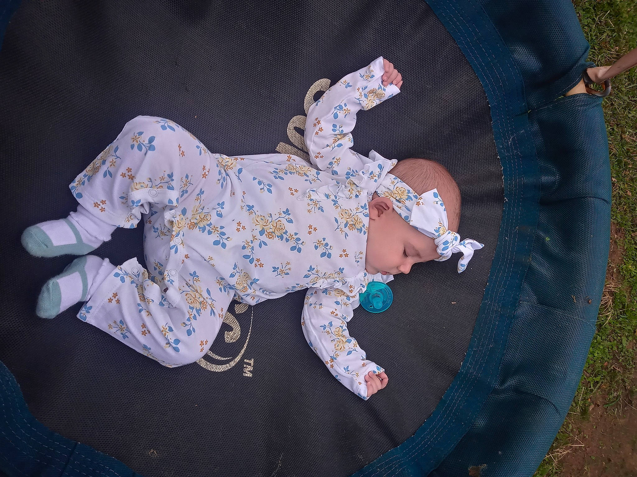 Denise joined the competition — help win amazing prizes! art, baby_toddler_clothing, circle, craft, creative_arts, crochet, electric_blue, fashion_accessory, grass, headwear, pattern, person, sleeve, t_shirt, tail, visual_arts