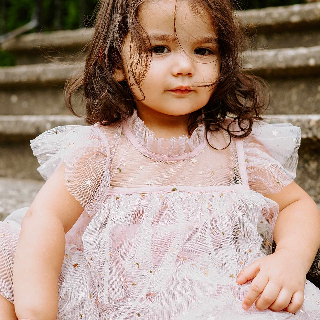 Amelia joined the competition — help win amazing prizes! bodypart, brownhair, child, clothing, dress, eveningdress, face, female, finger, formalwear, girl, hair, hand, happy, head, person, photography, portrait, sitting, smile