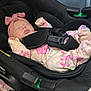 Bella Rose joined the competition — help win amazing prizes! baby, sleeping, car_seat, headband, floral_clothing, infant, child, pink, black, safety_belt, cute, indoors, resting, newborn, toddler, soft, peaceful, portrait, clothing, seat