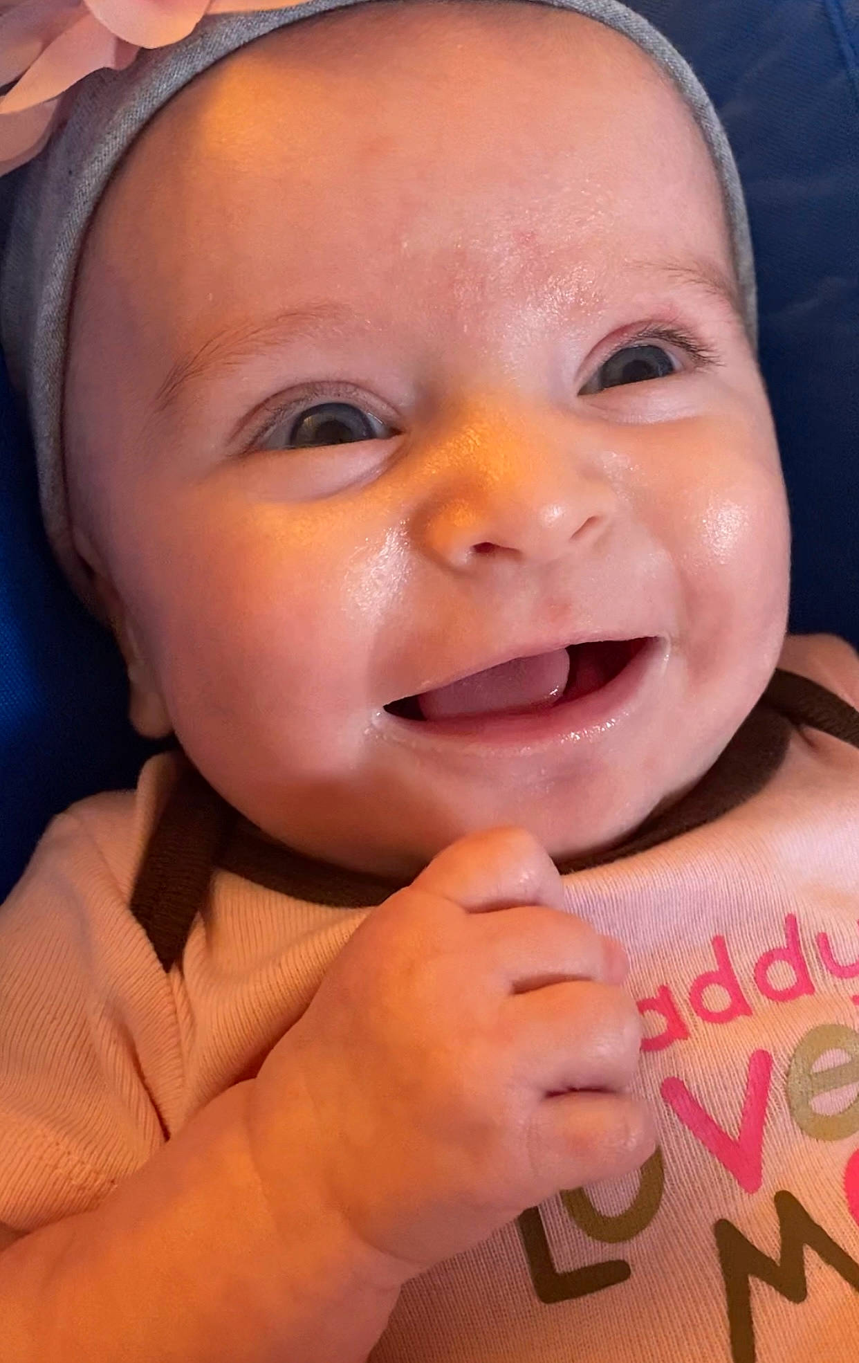 Scarlett joined the competition — help win amazing prizes! baby, cheek, chin, eye, eyebrow, eyelash, finger, forehead, gesture, hand, happy, iris, lip, mouth, nose, organ, person, pink, skin, sleeve