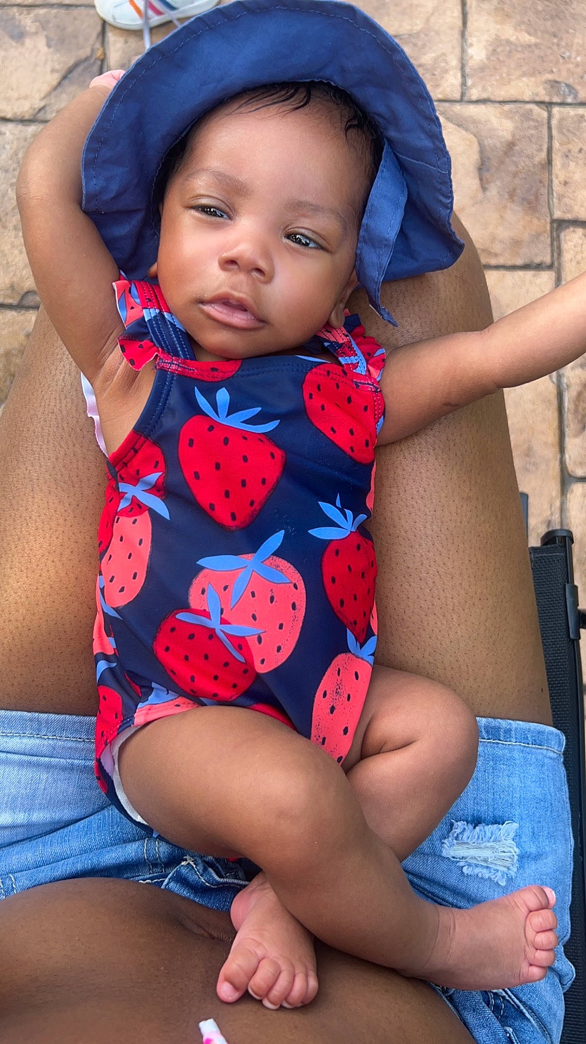 Nyomi joined the competition — help win amazing prizes! baby_toddler_clothing, blue, cool, dress, eye, face, facial_expression, finger, happy, head, leg, lip, muscle, neck, organ, person, pink, shoulder, skin, thigh