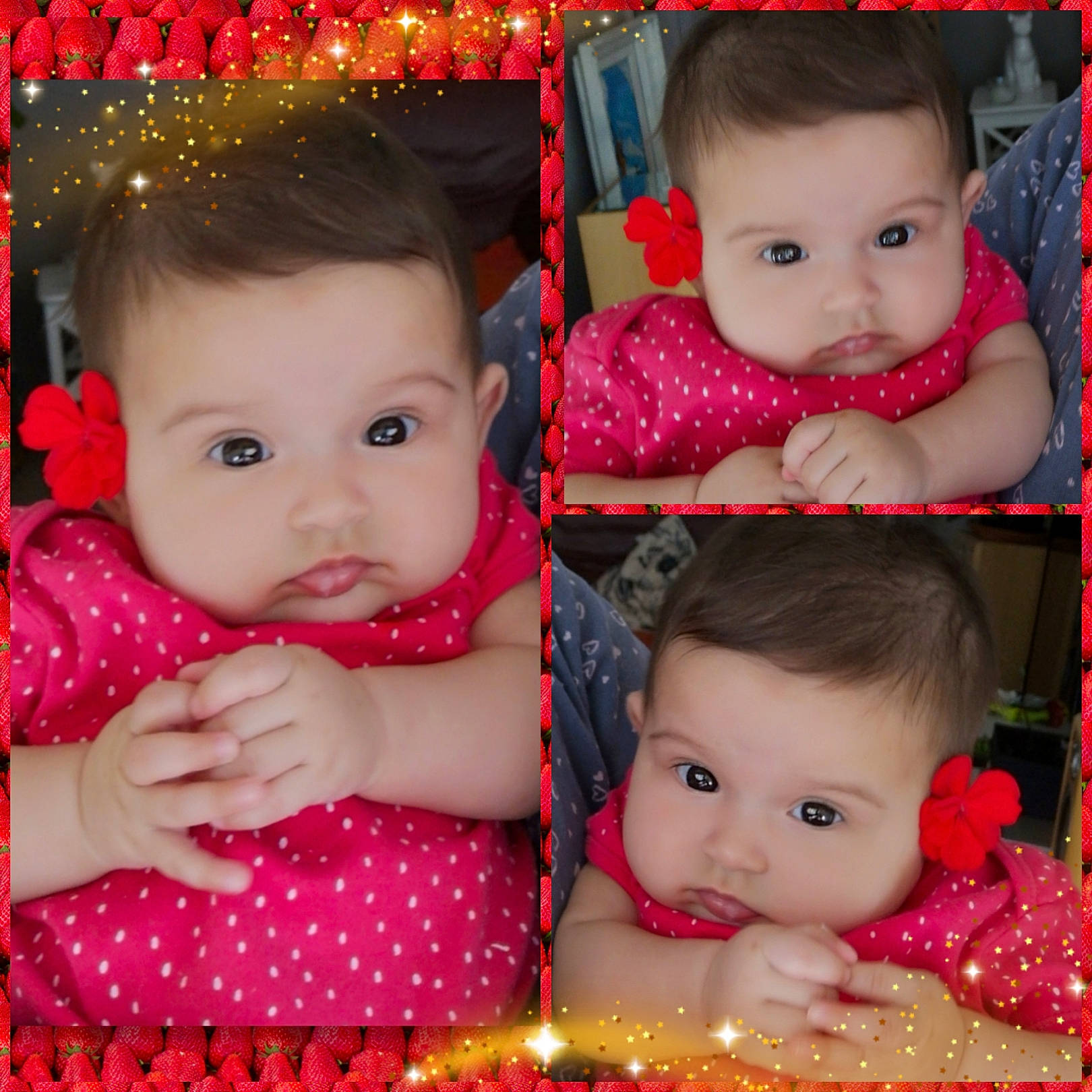 Léona participe au concours pour gagner de l'argent avec cette photo : baby, cheek, child, design, eye, face, facial_expression, fun, happy, head, lip, nose, pattern, person, photography, photomontage, pink, product, skin, smile