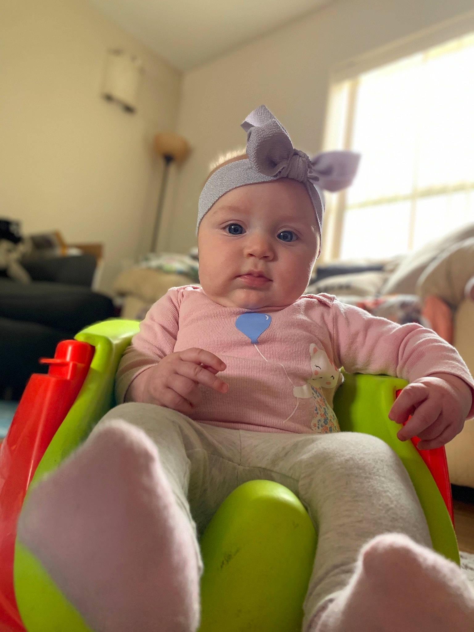 Ophelia joined the competition — help win amazing prizes! baby, baby_products, baby_safety, baby_toddler_clothing, chair, cheek, child, comfort, foot, fun, headwear, human_body, human_leg, knee, person, room, sitting, skin, sock, thigh