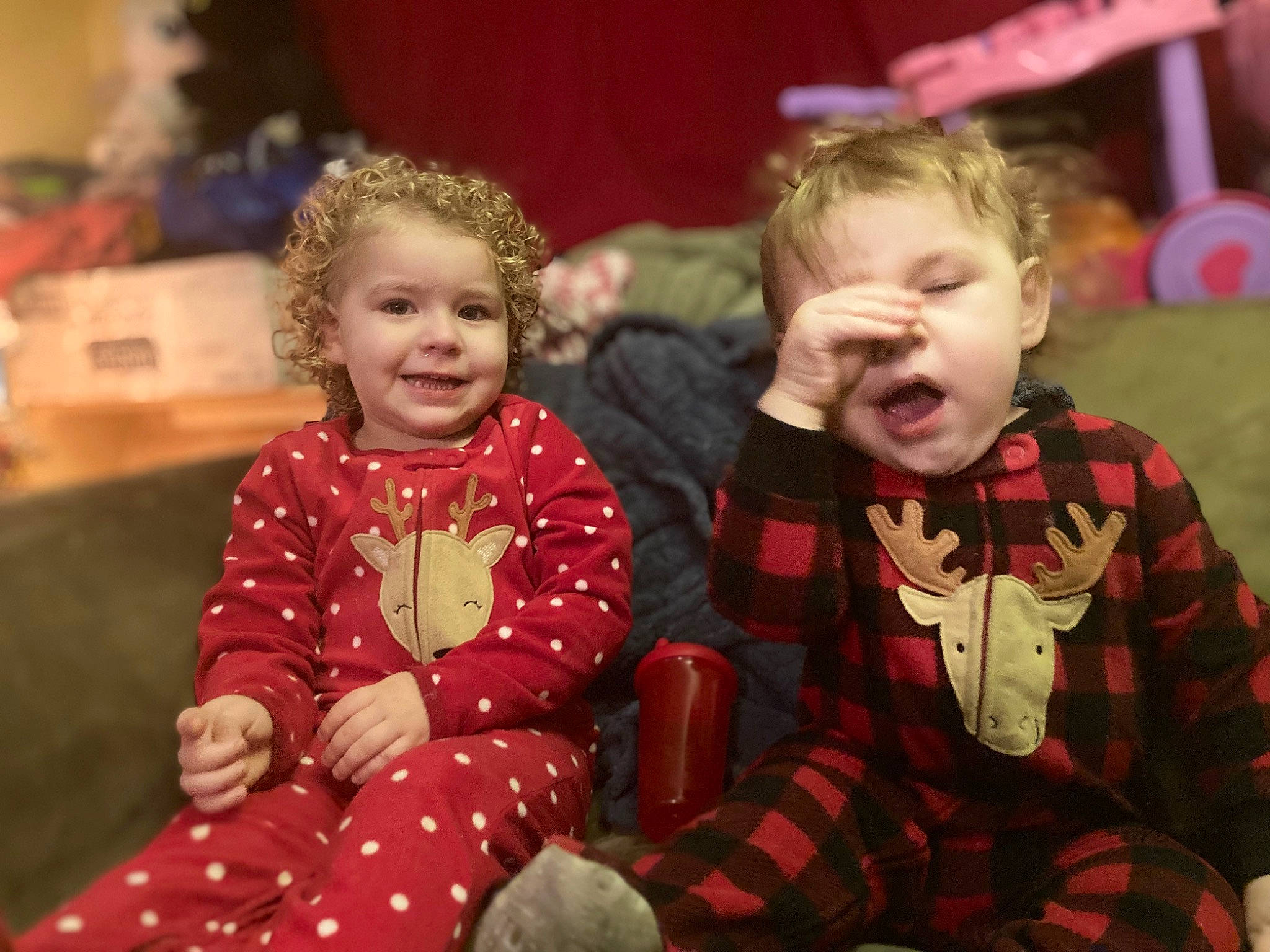 Azura joined the competition — help win amazing prizes! child, christmas, christmas_eve, event, eye, fun, happy, holiday, human, interaction, joy, lap, leisure, pattern, people, person, red, sitting, smile, tartan