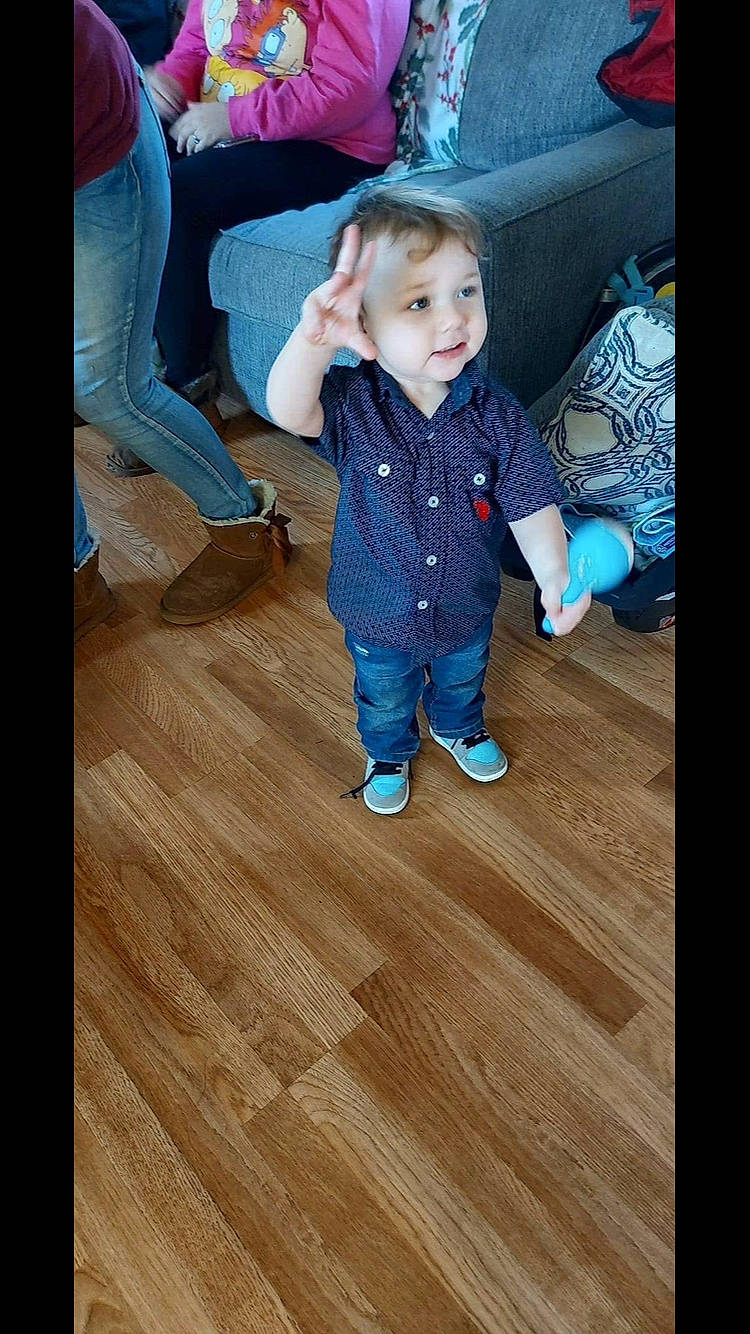 Nikko joined the competition — help win amazing prizes! baby_toddler_clothing, clothing, comfort, electric_blue, flash_photography, floor, flooring, fun, happy, hardwood, head, laminate_flooring, leg, outerwear, person, skin, smile, toddler, varnish, wood