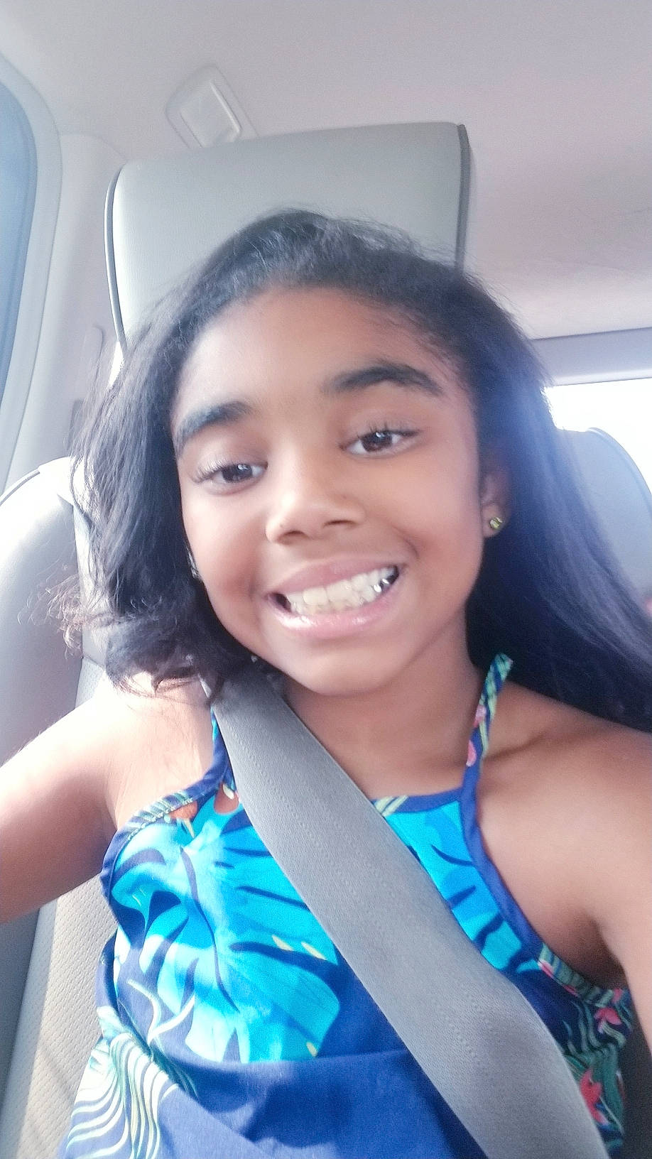 Laiyah joined the competition — help win amazing prizes! auto_part, automotive_design, beauty, black_hair, blue, child, electric_blue, eye, family_car, flash_photography, fun, hairstyle, happy, human_leg, jewellery, joy, leisure, person, skin, smile